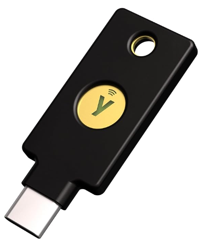 YubiKey 5C NFC - Two-factor authentication (2FA) security key. It is very difficult to access or steal your most important files, pictures, emails, and financial information when you use hardware-based security keys. Secure your digital fortress today!