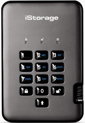 iStorage diskAshur 
PRO2 SSD 8TB - AES-XTS 256-bit encryption on a Solid State Drive - Password protected hardware - - Dust/Water-Resistant FIPS Level 3 certified Hardware – All data encrypted and Secure. 